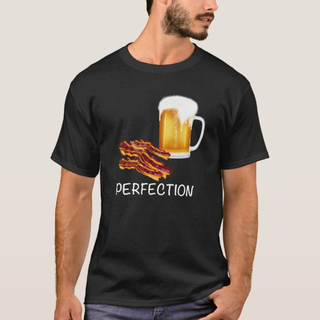 Perfektion ist Bier und Bacon! Spaß für Männer T-S T-Shirt (Vorderseite)