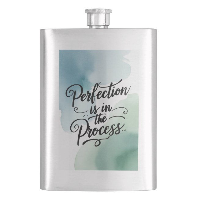 Perfektion ist im Prozess Option 2 Flachmann (Vorderseite)