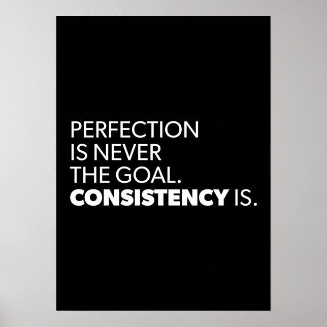 Perfektion vs. Konsistenz - Erfolg Motivierend Poster (Vorne)
