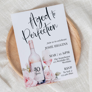 Perfektion, Weinthema, Weingut Geburtstag Einladung
