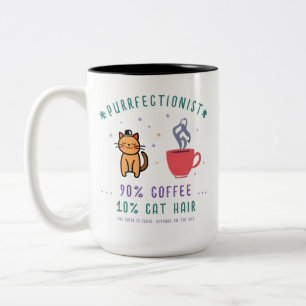 Perfektionist Kaffee Katzenliebhaber Lustige Zitat Zweifarbige Tasse