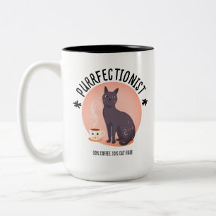 Perfektionistische Katzenmutter Kaffeeliebhaberin Zweifarbige Tasse