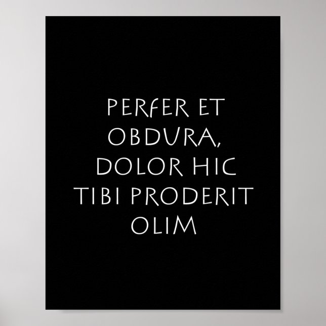 Perfer et obdura dolor hic tibi proderit olim poster (Vorne)