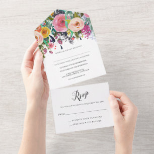 Perforierte herausnehmbare UAWG Wedding All in 1 E One Einladung