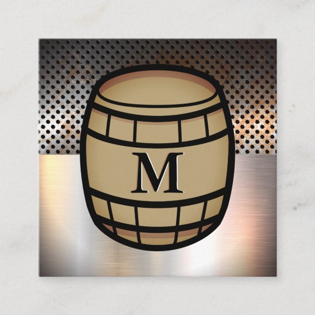 Perforiertes Metall | Metallblech | Barrel Quadratische Visitenkarte (Vorderseite)