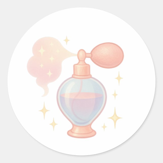 Perfume bottle with sparkle mist runder aufkleber (Vorderseite)