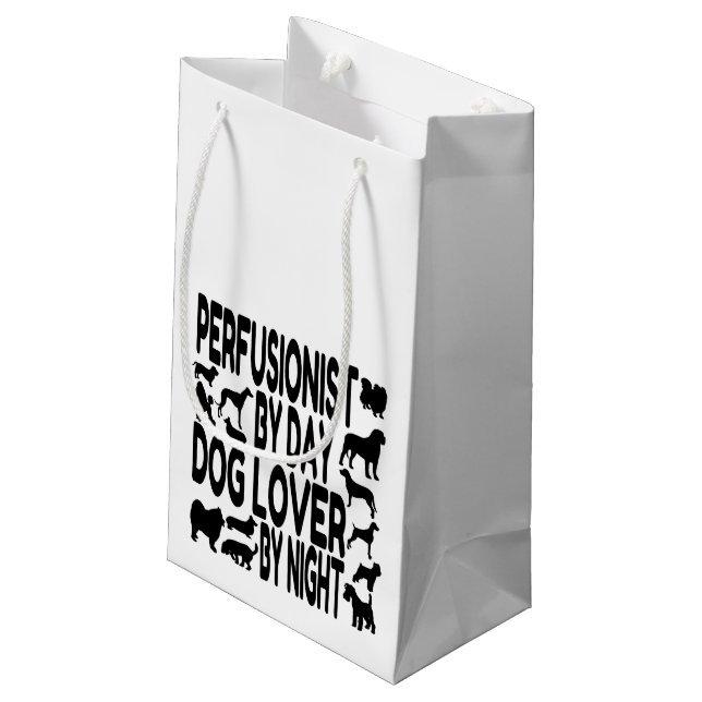 Perfusionistische Lieben Hunde Kleine Geschenktüte (Rückseite Schrägansicht)
