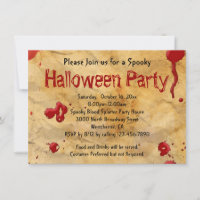 Pergament, Blutes Spritzer Halloween Einladungen