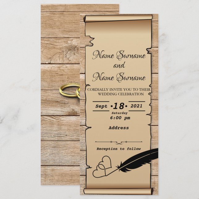 Pergament Einladung (Vorne/Hinten)