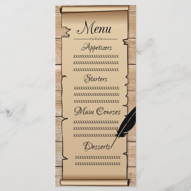 Pergament Menükarte (Vorderseite)