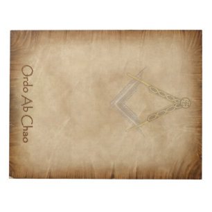 Pergament mit Quadrat und Kompass Notizblock