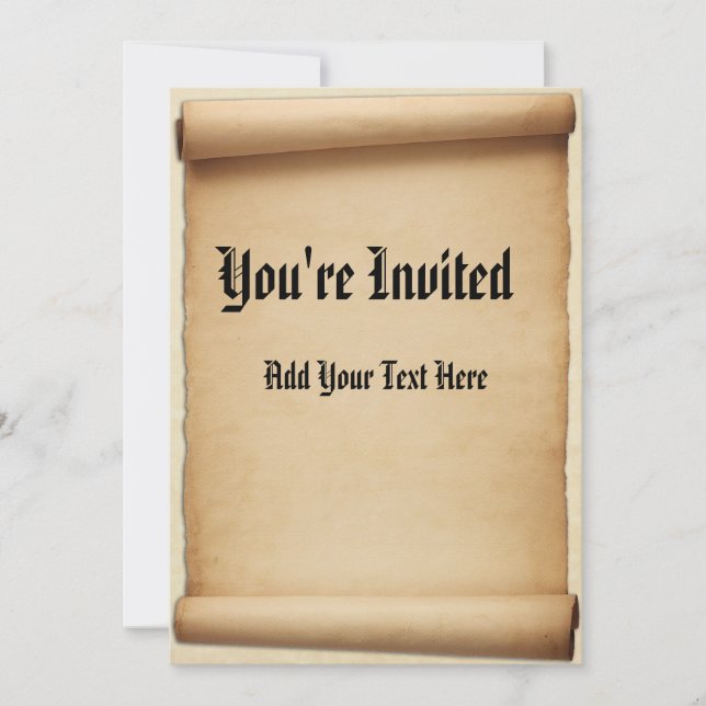 Pergament-Proklamations-Rolle werden Sie Einladung (Vorderseite)