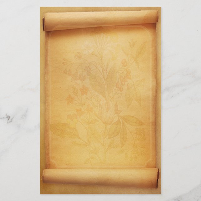 Pergament-Rolle-Blick-Briefpapier Briefpapier (Vorderseite)