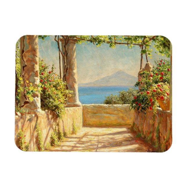Pergola auf Capri, Emil Wennerwald Magnet (Horizontal)