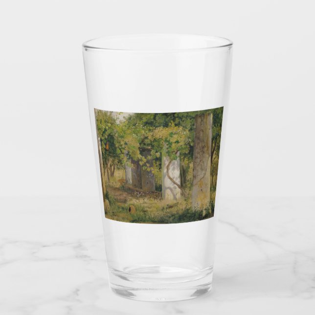 Pergola mit Weintrauben (Weinlandschaft) Glas (Vorderseite)