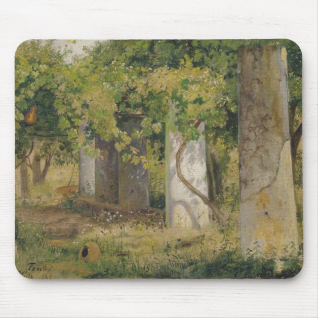 Pergola mit Weintrauben (Weinlandschaft) Mousepad (Vorne)