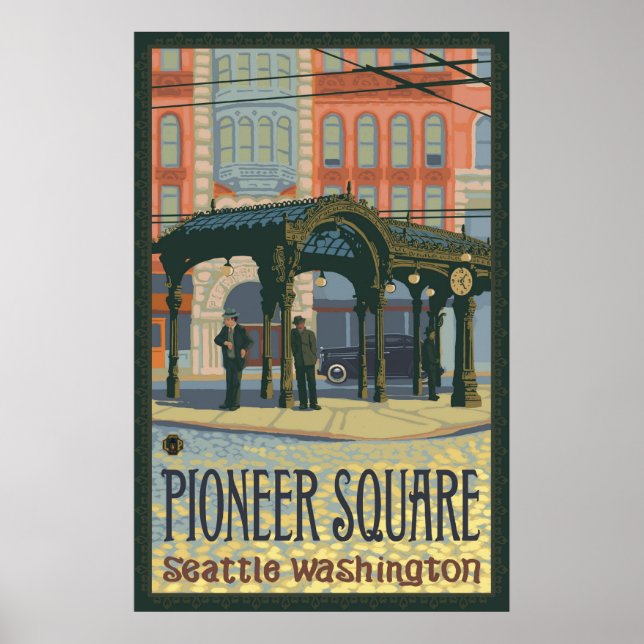 Pergola - Pioneer Square Seattle, WA Travel Poster (Vorne)