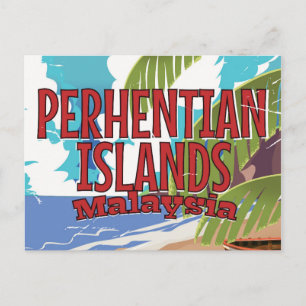 Perhentian-Inseln Malaysia Vintage-Reiseposter Postkarte