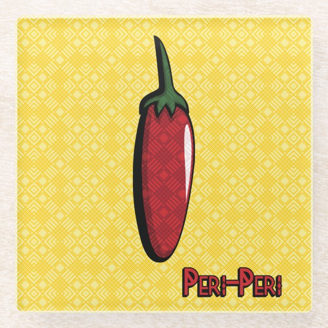 Peri-Peri Chili Pepper Glass Untersetzer (Vorderseite)