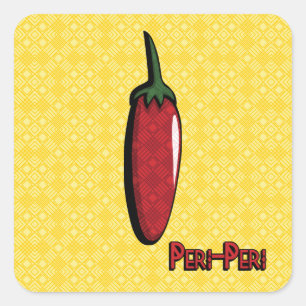 Peri-Peri-Chili Pepper-Sticker Quadratischer Aufkleber
