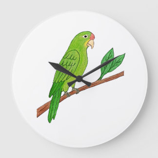 Perico verde del trópico große wanduhr