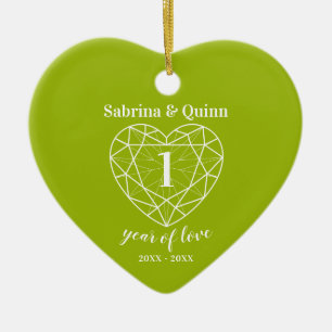 Peridot 1. Hochzeitsjubiläum grünes Foto Keramik Ornament