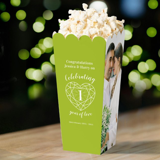 Peridot 1. Hochzeitstag Grün zwei Fotos Geschenkschachtel (Von Creator hochgeladen)