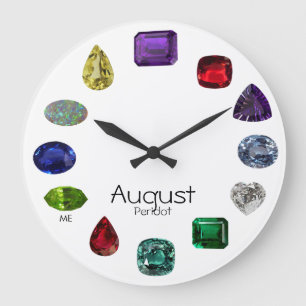 Peridot, August Birthstone Große Wanduhr