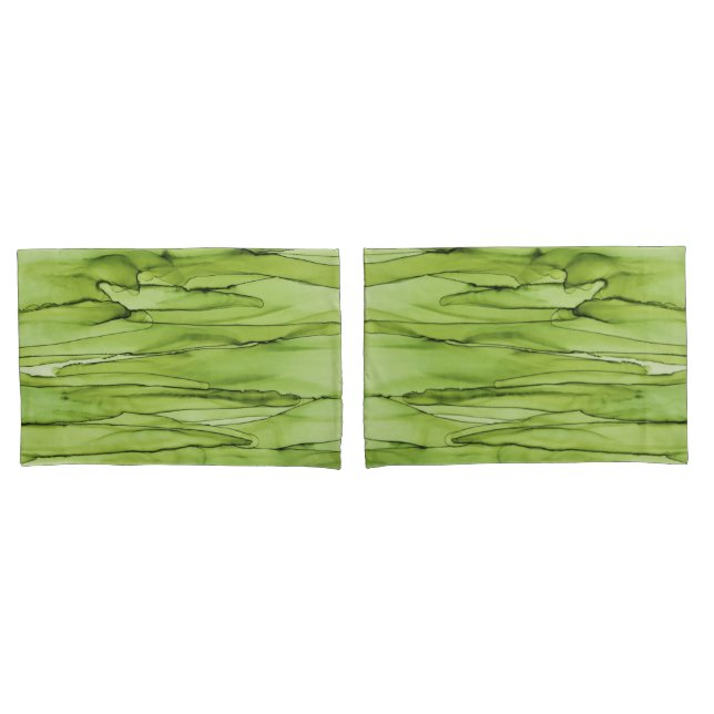 Peridot Green Abstrakt Art Kissenbezug (Vorderseite-Set)
