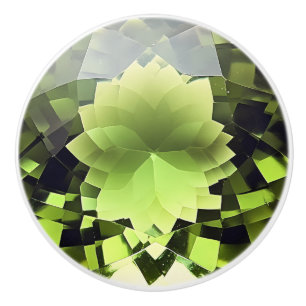 Peridot Green Gemstone Muster Keramikknauf