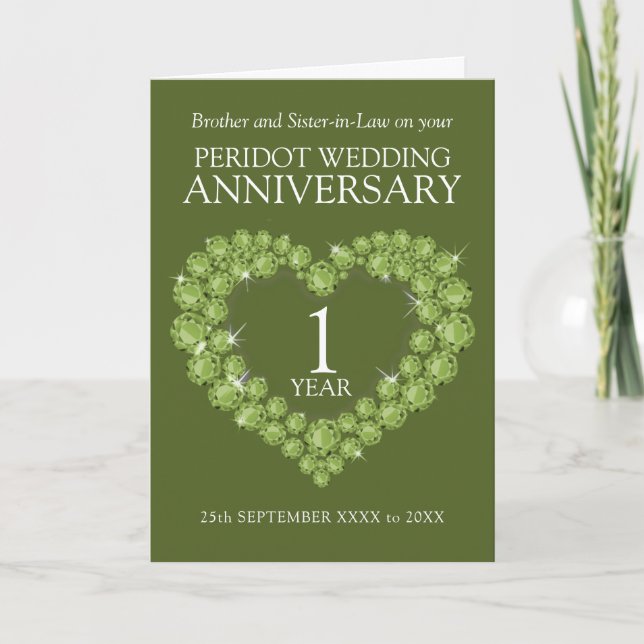 Peridot Hochzeitstag im Foto grün Karte (Vorderseite)