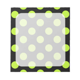 Peridot Punkte und schwarze Grenze Notizblock