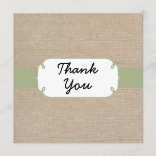 Peridot rustique et carte de remerciements beige