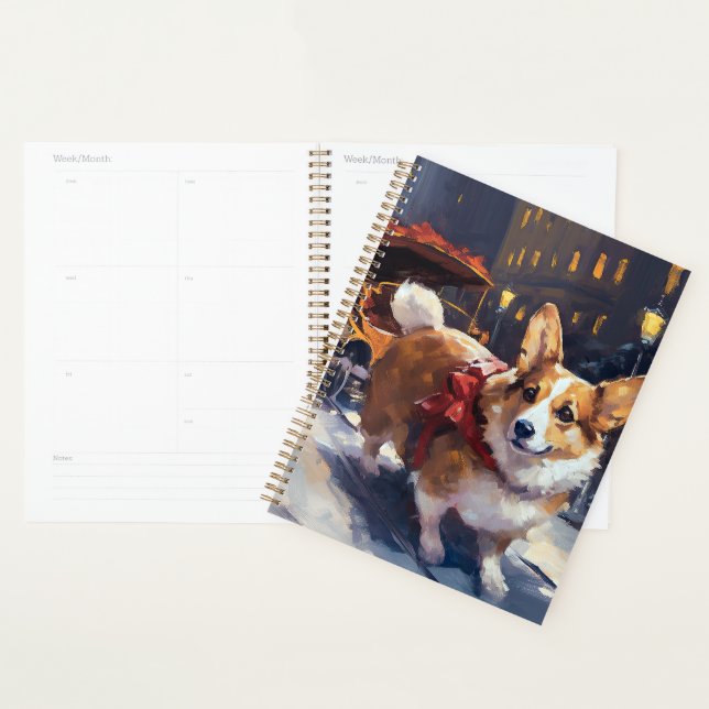 Période de fêtes de Noël Corgi (Devant avec enveloppe)