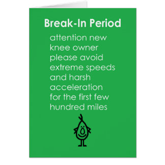 Période de rodage - un poème drôle de rechange de