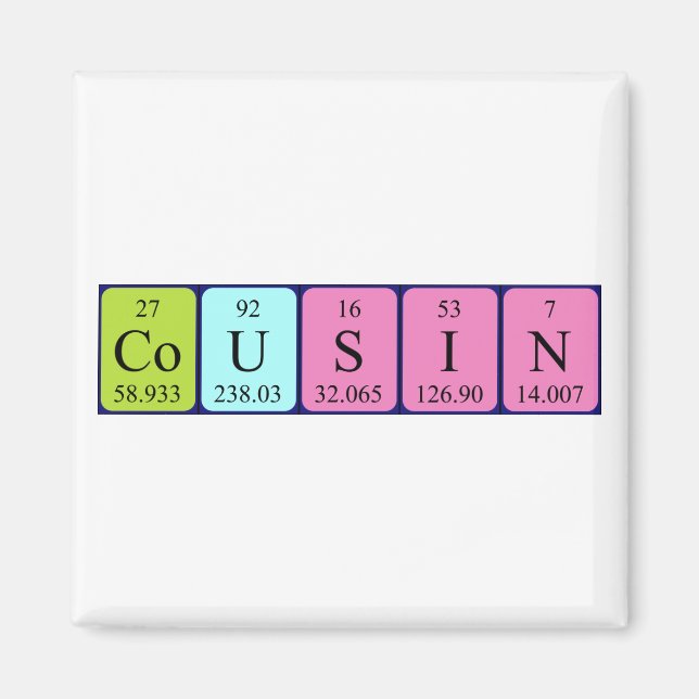 Periodenmagnet des Cousins Magnet (Vorne)
