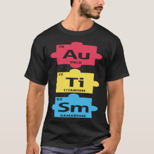 Periodensystem Elemente Farbige Puzzle Autismus Aw T-Shirt