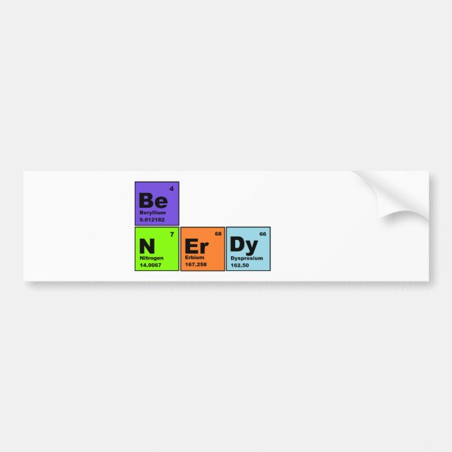 Periodensystem-Nerdy Produkte Autoaufkleber (Vorne)
