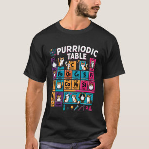 Periodensystem Niedliches Wissenschaftskatze Chemi T-Shirt