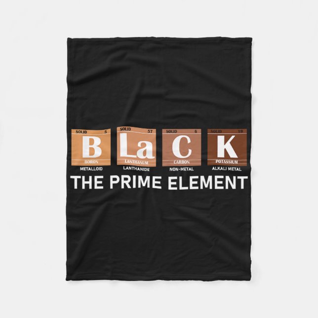 Periodensystem Schwarz Das Prime-Element Fleecedecke (Vorderseite)