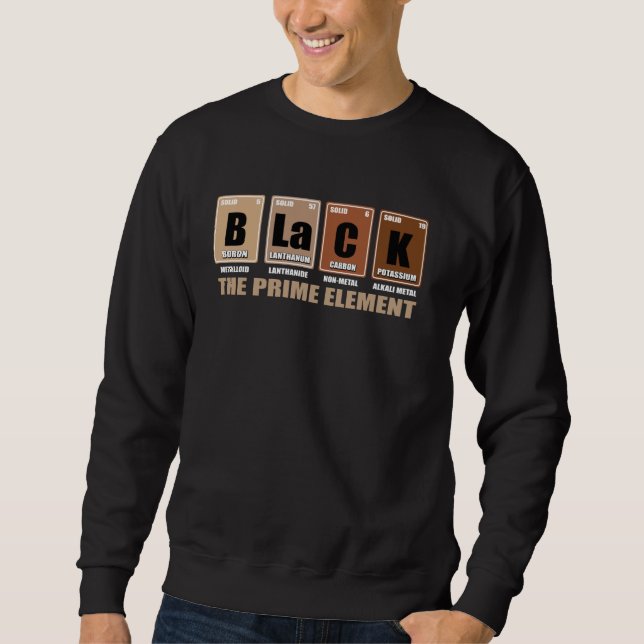 Periodensystem Schwarz Das Prime-Element Schwarze  Sweatshirt (Vorderseite)