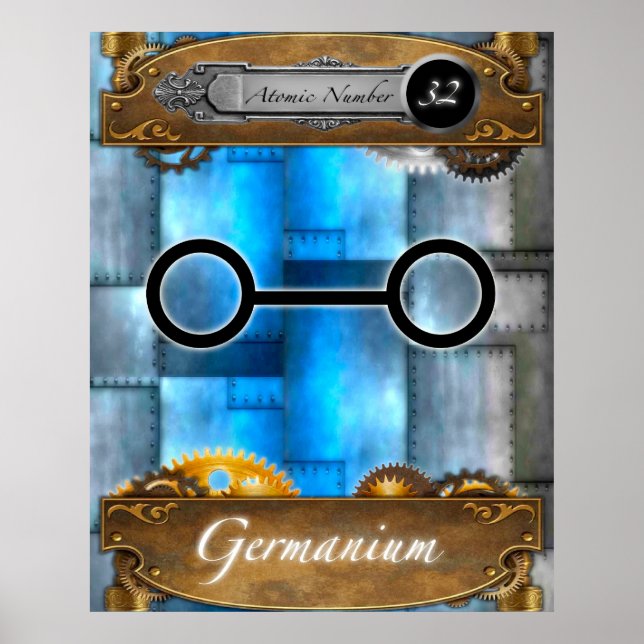 Periodic Element Germanium Atomic #32 Poster (Vorne)