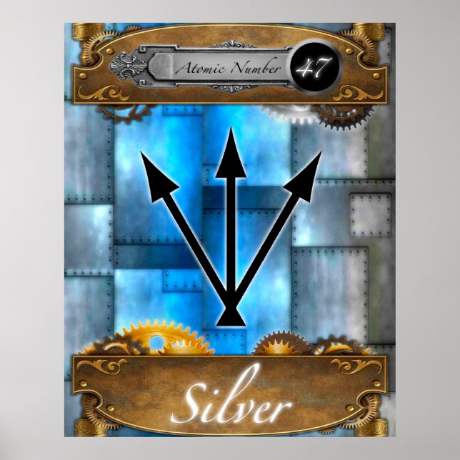 Periodic Element Silver Atomic Number #47 Poster (Vorne)