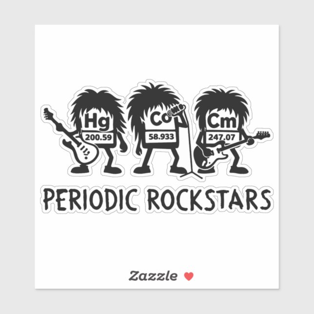 Periodic Rockstars Chemistry Humor Aufkleber (Blatt)