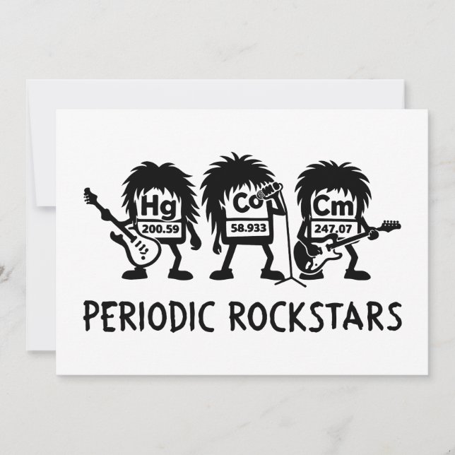 Periodic Rockstars Chemistry Humor Einladung (Vorderseite)
