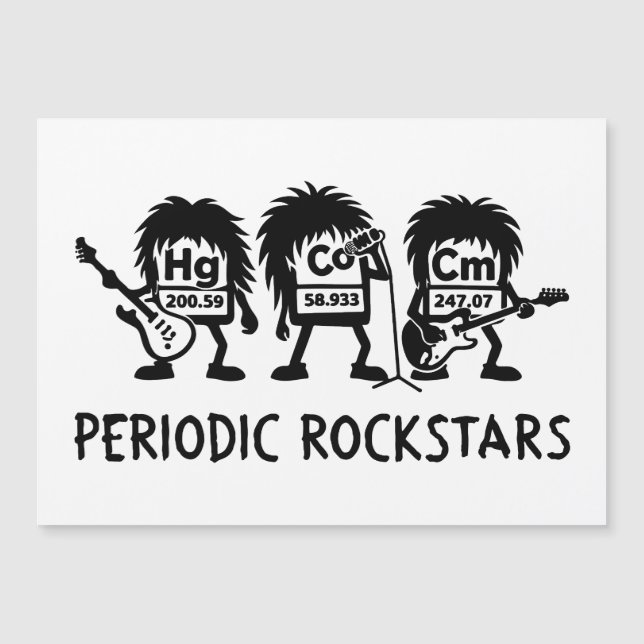 Periodic Rockstars Chemistry Humor Magnetkarte (Vorderseite)