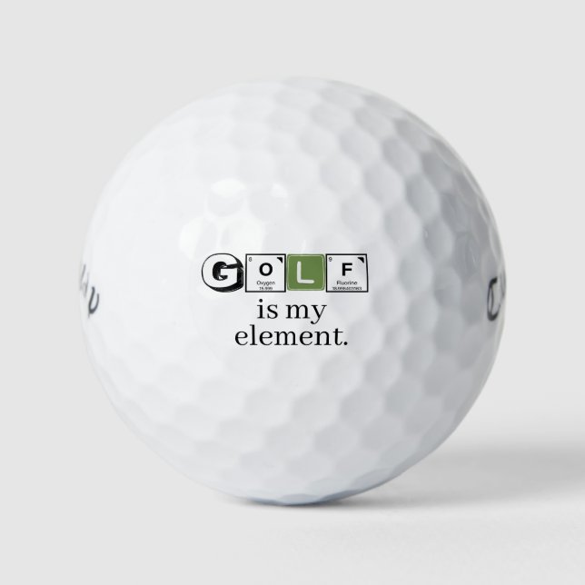 Periodic Table 'Golf Is My Element' Science Humor  Golfball (Vorderseite)