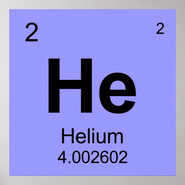 Periodische Elementübersicht (Helium) Poster (Vorne)
