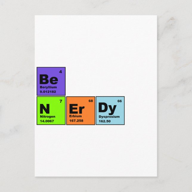Periodische Produkte für Table Nerdy Postkarte (Vorderseite)