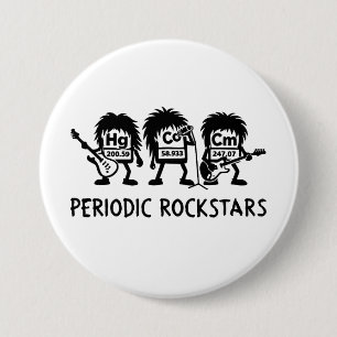 Periodische Rockstars Chemie Humor Button